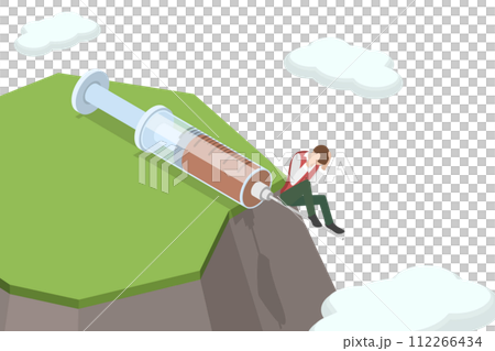 3D Isometric Flat  Conceptual Illustration of Drug Abuse 112266434