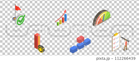 3D Isometric Flat Conceptual Illustration of KPI Key Performance Indicator 3D Isometric Flat Conceptual Illustration of KPI Key Performance Indicator 112266439
