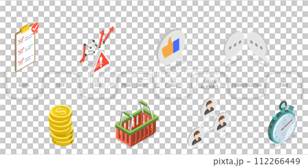 3D Isometric Flat  Conceptual Illustration of Project Management 112266449