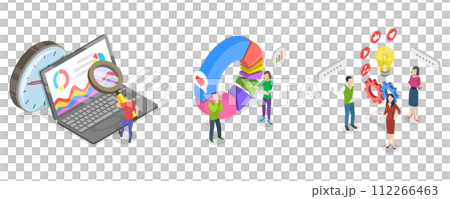 3D Isometric Flat Conceptual Illustration of Marketing Research Strategies 3D Isometric Flat Conceptual Illustration of Marketing Research Strategies 112266463