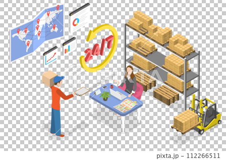 3D Isometric Flat Conceptual Illustration of Logistics Supplier 3D Isometric Flat Conceptual Illustration of Logistics Supplier 112266511