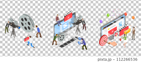3D Isometric Flat Conceptual Illustration of Motion Design Studio 3D Isometric Flat Conceptual Illustration of Motion Design Studio 112266536