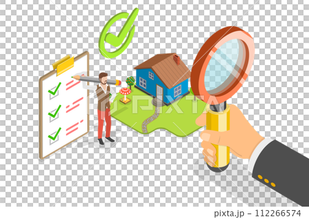 3D Isometric Flat Conceptual Illustration of Property Value Assessment 3D Isometric Flat Conceptual Illustration of Property Value Assessment 112266574