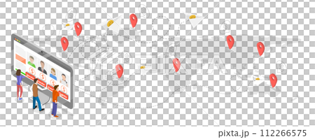 3D Isometric Flat Conceptual Illustration of Money Transfer 3D Isometric Flat Conceptual Illustration of Money Transfer 112266575