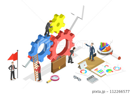 3D Isometric Flat Conceptual Illustration of Effective Teamwork 3D Isometric Flat Conceptual Illustration of Effective Teamwork 112266577