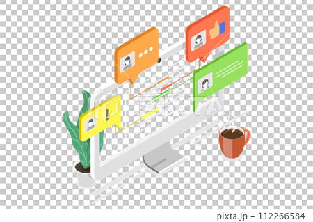 3D Isometric Flat Conceptual Illustration of Editable Online Document 3D Isometric Flat Conceptual Illustration of Editable Online Document 112266584