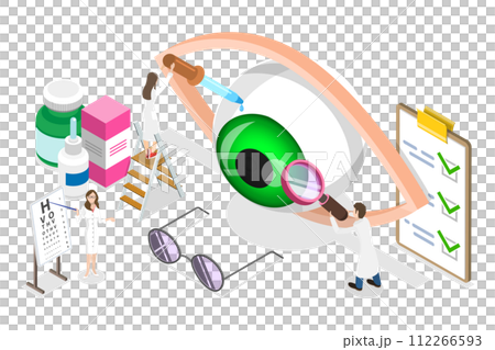 3D Isometric Flat Conceptual Illustration of Eye Care 3D Isometric Flat Conceptual Illustration of Eye Care 112266593