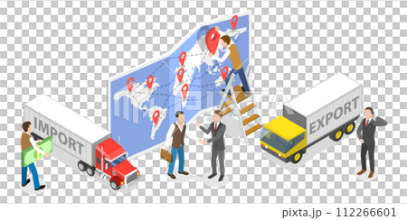 3D Isometric Flat Conceptual Illustration of Supply Chain Management 3D Isometric Flat Conceptual Illustration of Supply Chain Management 112266601