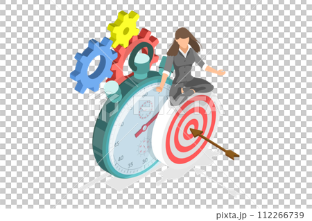 3D Isometric Flat  Conceptual Illustration of Cultivating Extreme Self-Discipline 112266739