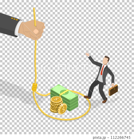 3D Isometric Flat Conceptual Illustration of Money Trap 3D Isometric Flat Conceptual Illustration of Money Trap 112266745