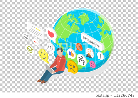 3D Isometric Flat  Conceptual Illustration of Customer Experience Optimization 112266748