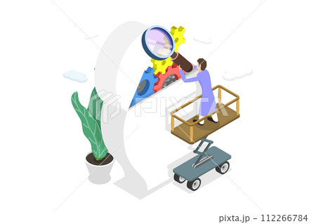 3D Isometric Flat  Conceptual Illustration of Open Mind Psychotherapy 112266784