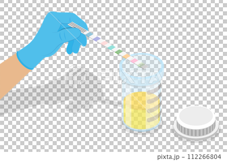 3D Isometric Flat  Conceptual Illustration of Urine Analysis 112266804