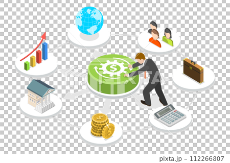 3D Isometric Flat Conceptual Illustration of Fintech 3D Isometric Flat Conceptual Illustration of Fintech 112266807