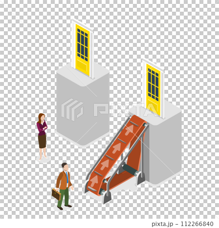 3D Isometric Flat  Conceptual Illustration of Unfair Promotion 112266840