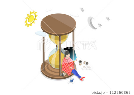 3D Isometric Flat Conceptual Illustration of Screen Time 3D Isometric Flat Conceptual Illustration of Screen Time 112266865