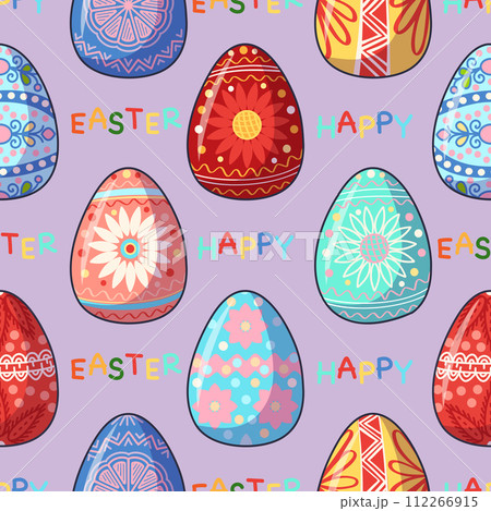 Vector seamless pattern with Easter eggs 112266915