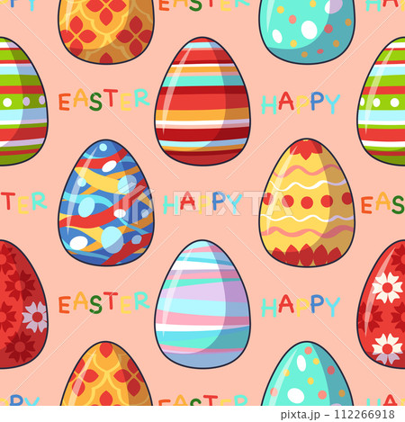 Vector seamless pattern with Easter eggs 112266918