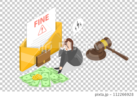 3D Isometric Flat Conceptual Illustration of Fine 3D Isometric Flat Conceptual Illustration of Fine 112266928