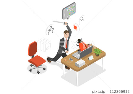 3D Isometric Flat  Conceptual Illustration of Software Testing 112266932