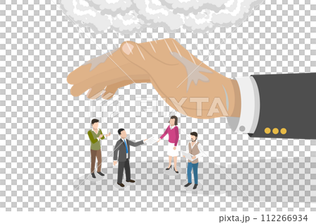 3D Isometric Flat  Conceptual Illustration of Employee Care 112266934