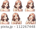 可愛らしい女性イラスト 112267448