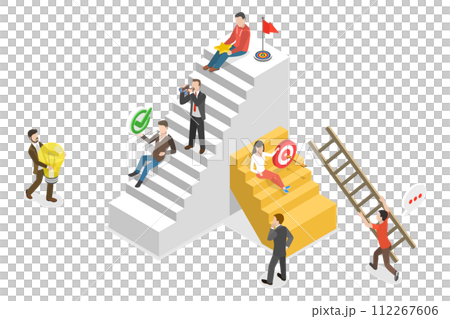 3D Isometric Flat  Conceptual Illustration of Person Growth 112267606