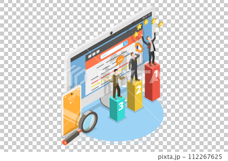 3D Isometric Flat Conceptual Illustration of Seo Ranking 3D Isometric Flat Conceptual Illustration of Seo Ranking 112267625
