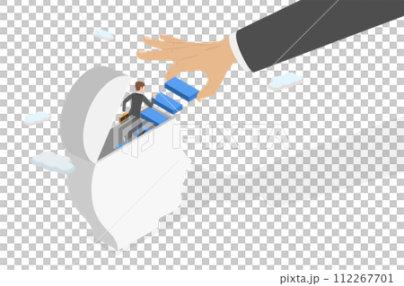 3D Isometric Flat  Conceptual Illustration of Self-Motivation 112267701