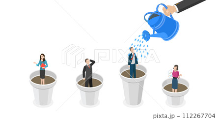 3D Isometric Flat Conceptual Illustration of Talent Growth 3D Isometric Flat Conceptual Illustration of Talent Growth 112267704