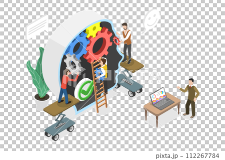 3D Isometric Flat  Conceptual Illustration of Educational Psychology 112267784