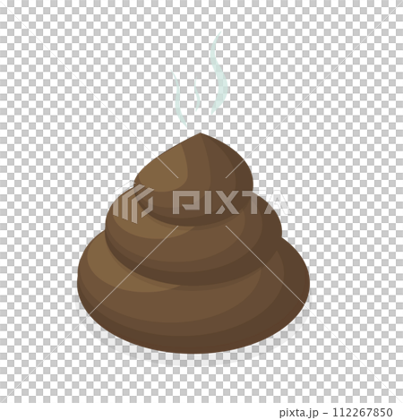 3D Isometric Flat  Icon of Pile Of Poo, Excrement and Smell 112267850