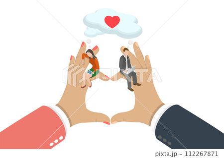 3D Isometric Flat Conceptual Illustration of Online Dating, Remote Service for Virtual Relationship 3D Isometric Flat Conceptual Illustration of Online Dating, Remote Service for Virtual Relationship 112267871