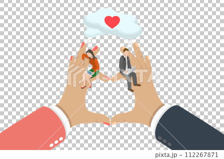 3D Isometric Flat Conceptual Illustration of Online Dating, Remote Service for Virtual Relationship 3D Isometric Flat Conceptual Illustration of Online Dating, Remote Service for Virtual Relationship 112267871