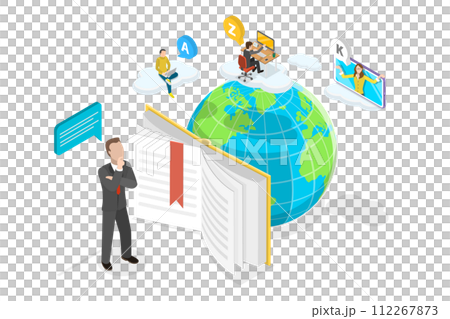 3D Isometric Flat Conceptual Illustration of Cognition And Thinking, Education and Professional Career 3D Isometric Flat Conceptual Illustration of Cognition And Thinking, Education and Professional Career 112267873