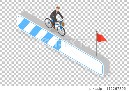 3D Isometric Flat  Conceptual Illustration of Career Path, Development and Improvement 112267896