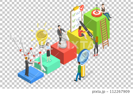 3D Isometric Flat Conceptual Illustration of Employee Mentoring, Business Coaching 3D Isometric Flat Conceptual Illustration of Employee Mentoring, Business Coaching 112267909