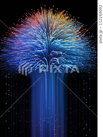 Vivid Colors Bursting in a Dynamic Display of Digital Abstract Artistry 112268002