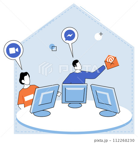 Computer lab. Vector illustration. The computer lab is hub for exploring digital technology and engineering concepts Laboratories equipped with advanced technology are essential for innovation 112268230