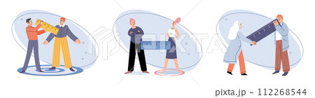 Social distance vector illustration. The social distance concept explores societal impact physical separation Keeping distance from others can pose social challenges Avoiding crowded environments 112268544