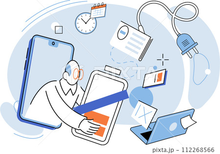 Stress at work vector illustration. Seeking professional help and implementing stress management techniques are vital for combating workplace stress The stress at work metaphor sheds light Stress at work vector illustration. Seeking professional help and implementing stress management techniques are vital for combating workplace stress The stress at work metaphor sheds light 112268566