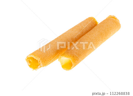 waffle roll with lemon cream 112268838