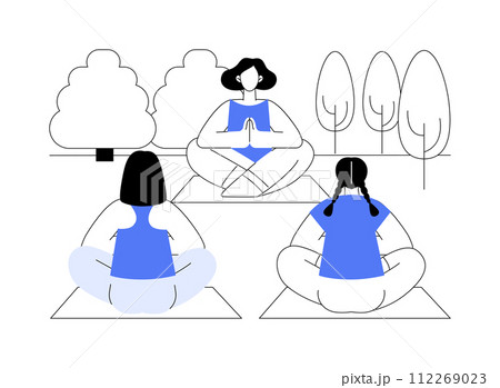 Park yoga isolated cartoon vector illustrations. Park yoga isolated cartoon vector illustrations. 112269023