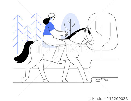 Horseback riding isolated cartoon vector illustrations. 112269028