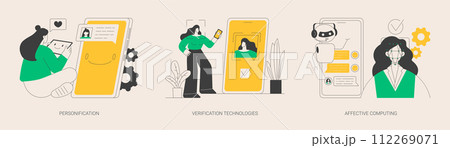 Data access and user experience abstract concept vector illustrations. Data access and user experience abstract concept vector illustrations. 112269071