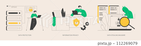 Digital security abstract concept vector illustrations. Digital security abstract concept vector illustrations. 112269079