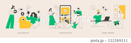 Digital overload abstract concept vector illustrations. 112269111
