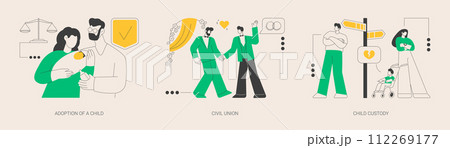 Family law abstract concept vector illustrations. 112269177