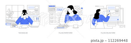 Filing taxes isolated cartoon vector illustrations se 112269448