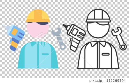 工具を持った作業着の男性 112269594